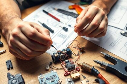 An inventor developing a new product.