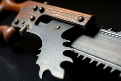 Early chainsaw used in surgery.