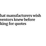 how to get manufacturing quotes as an inventor